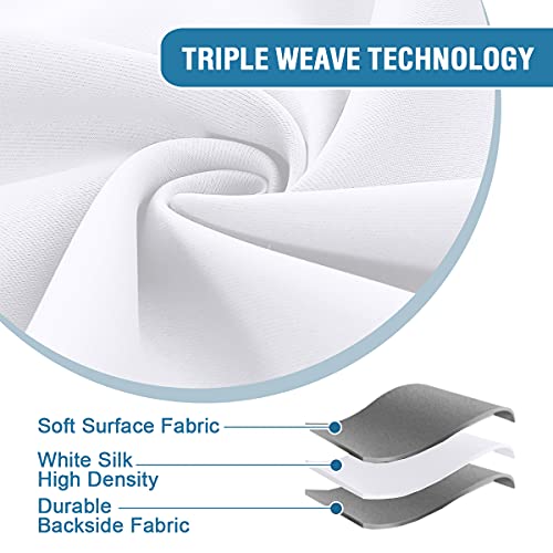 H.VERSAILTEX White Indoor Outdoor Curtains for Patio Waterproof Stainless Steel Silver Grommet Thermal Insulated Light Blocking Outdoor Drapes for Deck/Gazebo, Pure White, 52x84 Inch, 1 Panel