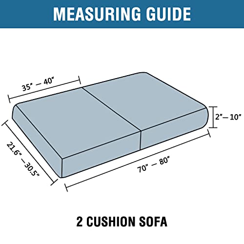 H.VERSAILTEX Super Stretch Individual Seat Cushion Covers Sofa Covers Couch Cushion Covers Slipcovers Featuring Thick Jacquard Textured Twill Fabric (2 Piece Large Sofa Cushion Covers, Sand)