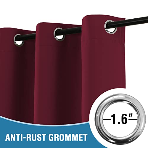 Doorway Curtain Blackout Closet Door Curtain Room Divider Window Treatment Curtain for Bedroom Thermal Insulated Privacy Drape Soundproof Grommet Door Curtain, 42 x 80 inches, 1 Panel, Burgundy