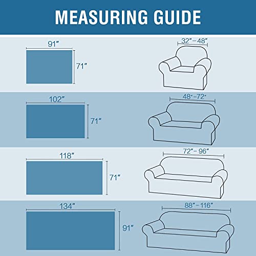 H.VERSAILTEX Cotton Sofa Covers Couch Cover Sofa Slipcover for Most Shape Sofas, Feature Thick Woven Jacquard Seamless with Tassels, Multi-Use Decorative for Couch (Medium: 71" x 91", Sand)