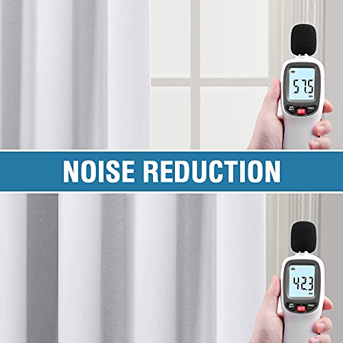 H.VERSAILTEX 100% Blackout Curtains for Bedroom Thermal Insulated Curtains & Drapes Blackout Curtains 54 Inches Long Rod Pocket Curtains for Living Room with Black Liner 2 Panels Set, Pure White