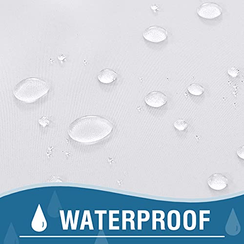 H.VERSAILTEX White Indoor Outdoor Curtains for Patio Waterproof Stainless Steel Silver Grommet Thermal Insulated Light Blocking Outdoor Drapes for Deck/Gazebo, Pure White, 52x84 Inch, 1 Panel