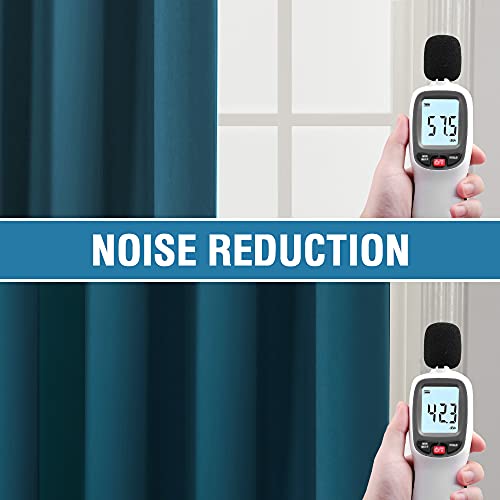 H.VERSAILTEX 100% Blackout Curtains for Bedroom Thermal Insulated Curtains & Drapes Blackout Curtains 54 Inches Long Rod Pocket Curtains for Living Room with Black Liner 2 Panels Set, Dark Teal