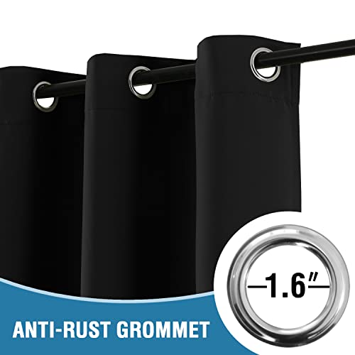 Doorway Curtain Blackout Closet Door Curtain Room Divider Window Treatment Curtain for Bedroom Thermal Insulated Privacy Drape Soundproof Grommet Door Curtain, 42 x 80 inches, 1 Panel, Black