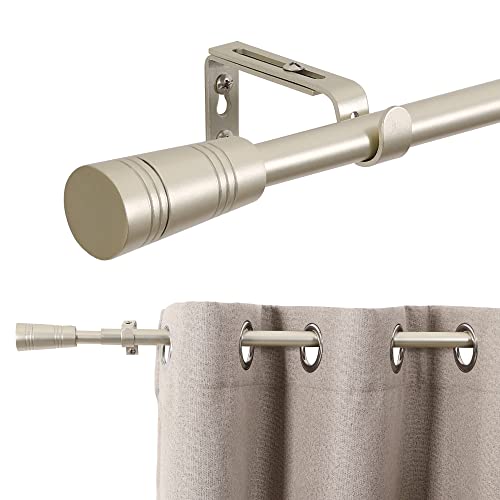 H.VERSAILTEX Window Curtain Rods for Windows 86 to 120 Inches Splicing Adjustable 3/4 Inch Diameter Single Window Curtain Rod Set with Cylindrical Finials, Nickel