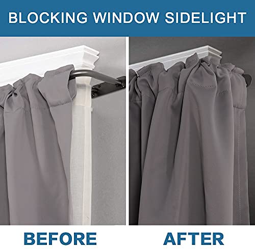 H.VERSAILTEX Double Curtain Rods for Windows 84 to 120 Inch Wrap Around Indoor / Outdoor Double Curtain Rods for Blackout Curtains, Suit for Grommet and Rod Pocket, Gunmetal