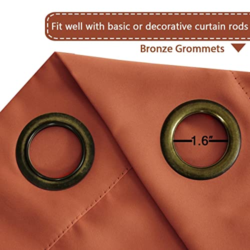 H.VERSAILTEX Blackout Patio Curtains 100 x 84 Inches for Sliding Door Extral Wide Blackout Curtain Panels Thermal Insulated Room Divider - Grommet Top, 7' Tall by 8.5' Wide - Burnt Ochre