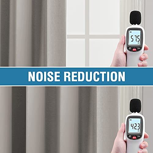 H.VERSAILTEX 100% Blackout Curtains for Bedroom Thermal Insulated Curtains & Drapes Blackout Curtains 108 Inches Long Rod Pocket Curtains for Living Room with Black Liner 2 Panels Set, Warm Taupe