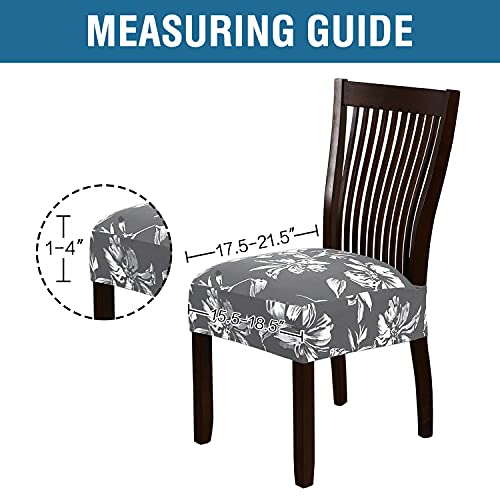 Chair Cover for Dining Room High Stretch Chair Seat Cover Removable Chair Seat Cushion Slipcovers Washable Kitchen Chair Cover Feature Soft Thick Bouncy Modern Style ( Grey, Set of 2 )