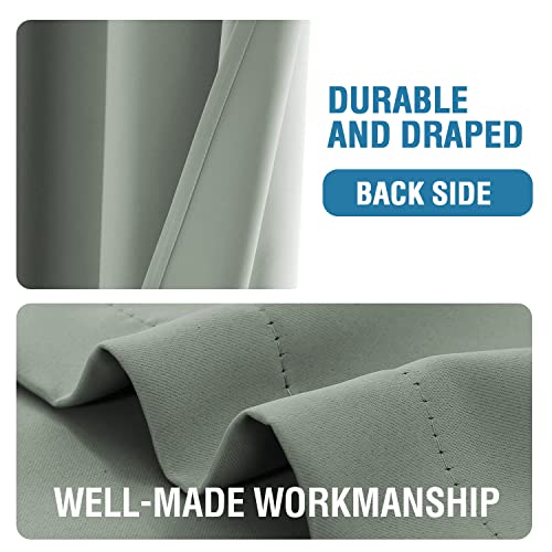 Doorway Curtain Blackout Closet Door Curtain Room Divider Window Treatment Curtain for Bedroom Thermal Insulated Privacy Drape Soundproof Grommet Door Curtain, 42 x 80 inches, 1 Panel, Light Sage