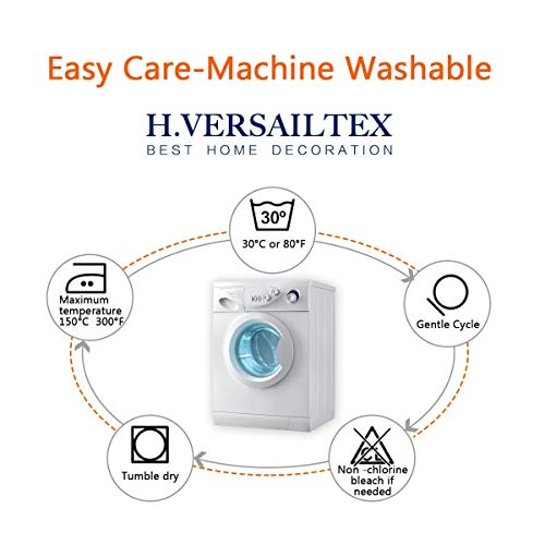 H.VERSAILTEX Super Stretch Individual Seat Cushion Covers Sofa Covers Couch Cushion Covers Slipcovers Featuring Thick Jacquard Textured Twill Fabric (2 Piece Large Sofa Cushion Covers, Off White)