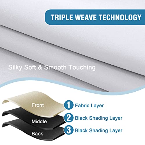 H.VERSAILTEX 100% Blackout Curtain Valances for Kitchen Windows/Bathroom/Living Room/Bedroom Thermal Insulated Rod Pocket Valances for Windows, 4 Pack, 52" x 18", Bleached White