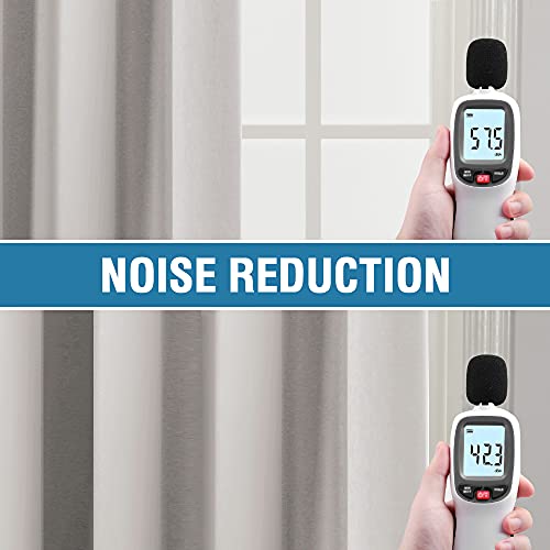 H.VERSAILTEX 100% Blackout Curtains for Bedroom Thermal Insulated Curtains & Drapes Blackout Curtains 84 Inches Long Rod Pocket Curtains for Living Room with Black Liner 2 Panels Set, Pumice Stone