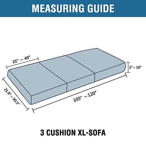 H.VERSAILTEX Super Stretch Individual Seat Cushion Covers Sofa Covers Couch Cushion Covers Slipcovers Featuring Thick Jacquard Textured Twill Fabric (3 Piece XL Sofa Cushion Covers, Taupe)