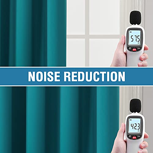 H.VERSAILTEX 100% Blackout Curtains for Bedroom Thermal Insulated Curtains & Drapes Blackout Curtains 54 Inches Long Rod Pocket Curtains for Living Room with Black Liner 2 Panels Set, Turquoise Blue