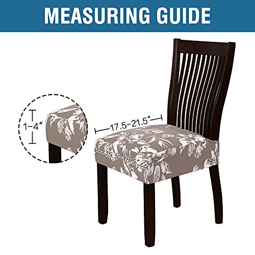 Chair Cover for Dining Room High Stretch Chair Seat Cover Removable Chair Seat Cushion Slipcovers Washable Kitchen Chair Cover Feature Soft Thick Bouncy Modern Style ( Taupe, Set of 4 )