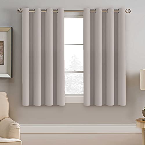 H.VERSAILTEX Blackout Curtain for Living Room Thermal Insulated Window Treatment Curtain Extra Long 45 inch Length Energy Saving Solid Grommet Top Blackout Drape, One Panel, Taupe