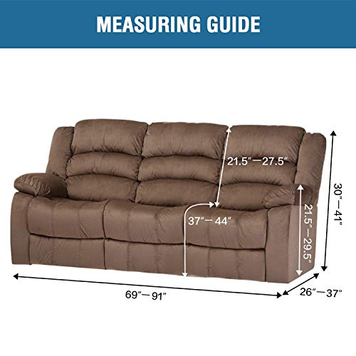 H.VERSAILTEX Super Stretch Recliner Sofa Covers Reclining Couch Covers Recliner Sofa Slipcovers 3 Seater Furniture Covers Thick Soft Jacquard Fabric Form Fitting and Easy Put On, Grey