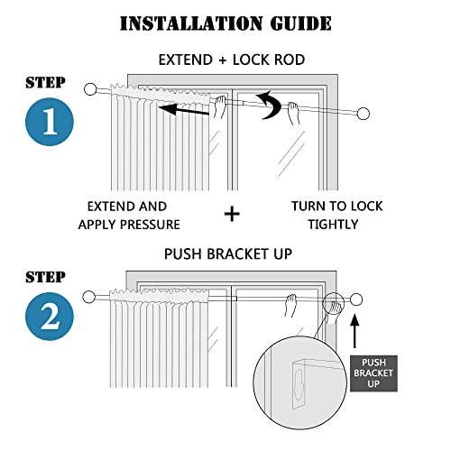 H.VERSAILTEX Window Curtain Rods for Windows 66 to 120 Inches Adjustable Decorative 3/4 Inch Diameter Standard Single Window Curtain Rod Set with Round Cage Finials, Bronze