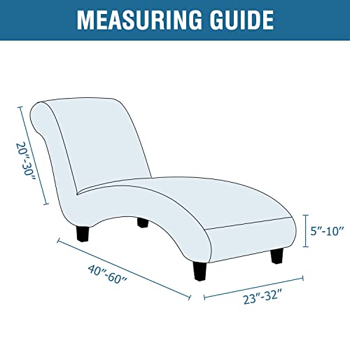 Chaise Lounge Cover Velvet Chaise Lounge Couch Cover High Stretch Chaise Lounge Slipcover Luxury Lounge Chair Cover for Living Room Soft Furniture Protector for Dog, Machine Washable, Ivory