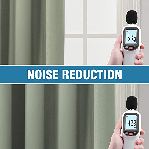 H.VERSAILTEX 100% Blackout Curtains for Bedroom Thermal Insulated Curtains & Drapes Blackout Curtains 84 Inches Long Rod Pocket Curtains for Living Room with Black Liner 2 Panels Set, Sage