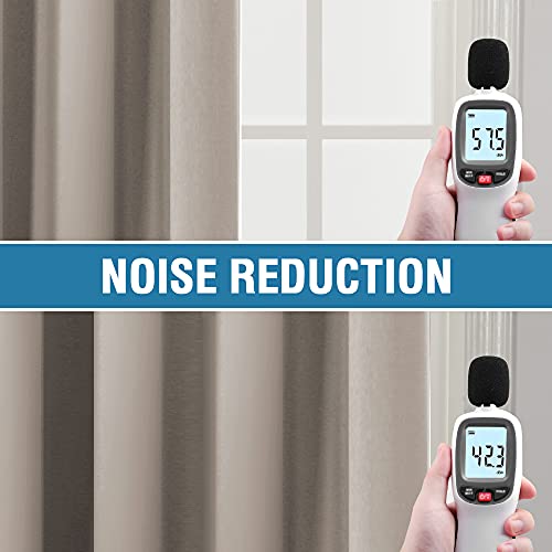 H.VERSAILTEX 100% Blackout Curtains for Bedroom Thermal Insulated Curtains & Drapes Blackout Curtains 63 Inches Long Rod Pocket Curtains for Living Room with Black Liner 2 Panels Set, Natural Sand