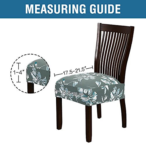 Chair Cover for Dining Room High Stretch Chair Seat Cover Removable Chair Seat Cushion Slipcovers Washable Kitchen Chair Cover Feature Soft Thick Bouncy Modern Style ( Green, Set of 6 )