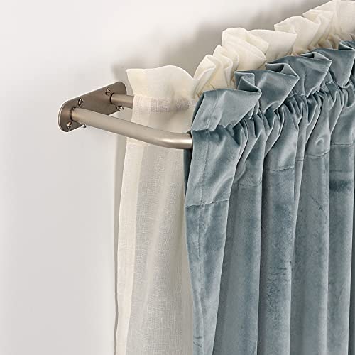 H.VERSAILTEX Double Curtain Rods for Windows 52 to 72 Inch Wrap Around Indoor / Outdoor Double Curtain Rods for Blackout Curtains, Suit for Grommet and Rod Pocket, Nickel