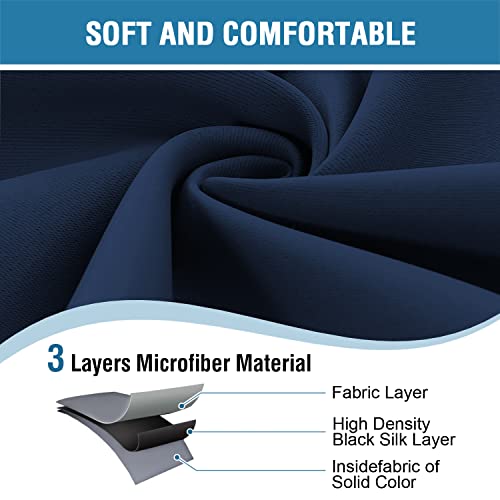 Doorway Curtain Blackout Closet Door Curtain Room Divider Window Treatment Curtain for Bedroom Thermal Insulated Privacy Drape Soundproof Grommet Door Curtain, 42 x 80 inches, 1 Panel, Navy