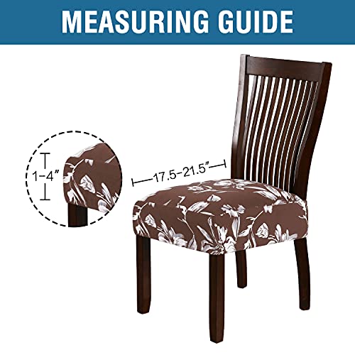 Chair Cover for Dining Room High Stretch Chair Seat Cover Removable Chair Seat Cushion Slipcovers Washable Kitchen Chair Cover Feature Soft Thick Bouncy Modern Style ( Chocolate, Set of 4 )