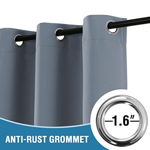 Doorway Curtain Blackout Closet Door Curtain Room Divider Window Treatment Curtain for Bedroom Thermal Insulated Privacy Drape Soundproof Grommet Door Curtain, 42 x 80 inches, 1 Panel, Stone Blue