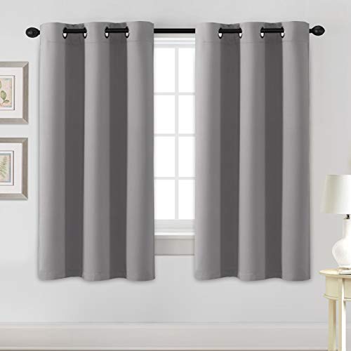H.VERSAILTEX Blackout Curtains for Bedroom Thermal Insulated Room Darkening Living Room Curtains 63 Inch Long Grommet Privacy Protection Window Curtain Panels/Drapes for Nursery, 2 Panels, Dove Grey