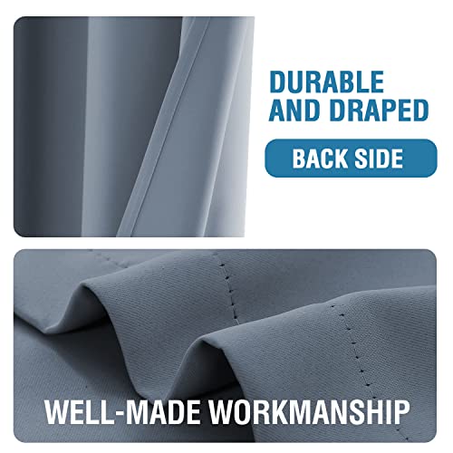 Doorway Curtain Blackout Closet Door Curtain Room Divider Window Treatment Curtain for Bedroom Thermal Insulated Privacy Drape Soundproof Grommet Door Curtain, 42 x 80 inches, 1 Panel, Stone Blue