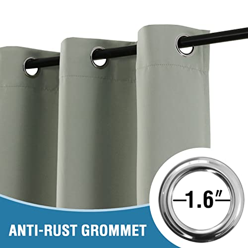 Doorway Curtain Blackout Closet Door Curtain Room Divider Window Treatment Curtain for Bedroom Thermal Insulated Privacy Drape Soundproof Grommet Door Curtain, 42 x 80 inches, 1 Panel, Light Sage