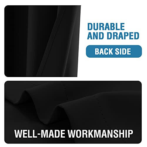 Doorway Curtain Blackout Closet Door Curtain Room Divider Window Treatment Curtain for Bedroom Thermal Insulated Privacy Drape Soundproof Grommet Door Curtain, 42 x 80 inches, 1 Panel, Black