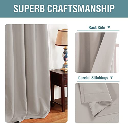 H.VERSAILTEX Blackout Curtain for Living Room Thermal Insulated Window Treatment Curtain Extra Long 45 inch Length Energy Saving Solid Grommet Top Blackout Drape, One Panel, Taupe