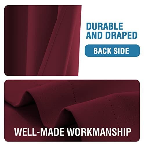 Doorway Curtain Blackout Closet Door Curtain Room Divider Window Treatment Curtain for Bedroom Thermal Insulated Privacy Drape Soundproof Grommet Door Curtain, 42 x 80 inches, 1 Panel, Burgundy