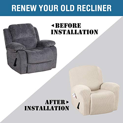 1-Piece Jacquard Stretch Recliner Slipcover