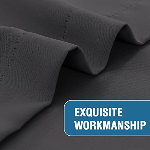 H.VERSAILTEX Indoor Outdoor Curtains for Patio Waterproof Stainless Steel Silver Grommet Thermal Insulated Blackout Outdoor Drapes for Deck/Gazebo, Charcoal Gray, 52x108 Inch, 1 Panel