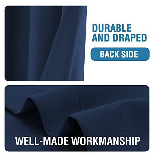 Doorway Curtain Blackout Closet Door Curtain Room Divider Window Treatment Curtain for Bedroom Thermal Insulated Privacy Drape Soundproof Grommet Door Curtain, 42 x 80 inches, 1 Panel, Navy