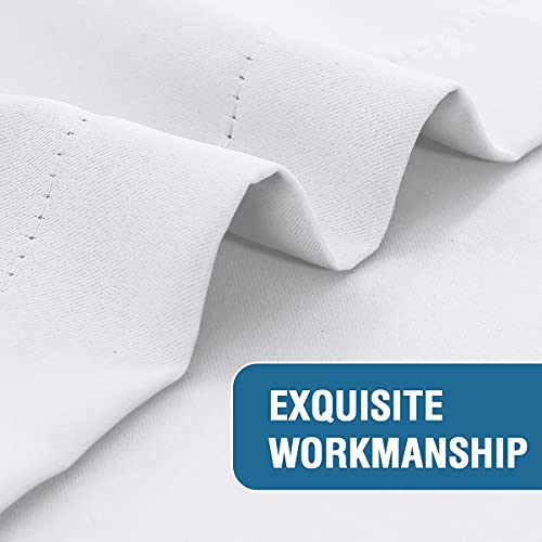 H.VERSAILTEX White Indoor Outdoor Curtains for Patio Waterproof Stainless Steel Silver Grommet Thermal Insulated Light Blocking Outdoor Drapes for Deck/Gazebo, Pure White, 52x95 Inch, 1 Panel