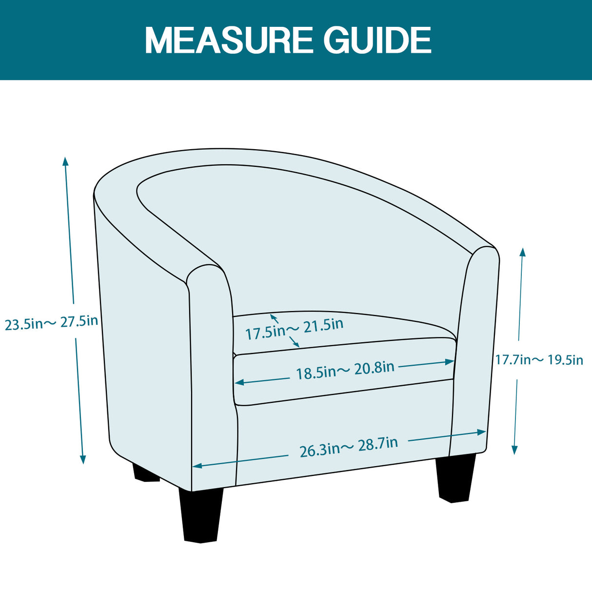 Velvet Tub Chair Slipcovers 1 Pack