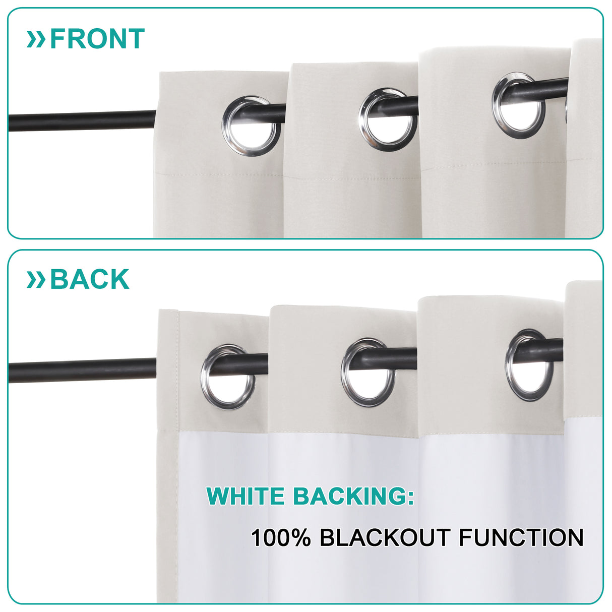 100% Blackout Curtains Full Light Blocking Curtain Draperies for Bedroom/Living Room 52'' x 84''