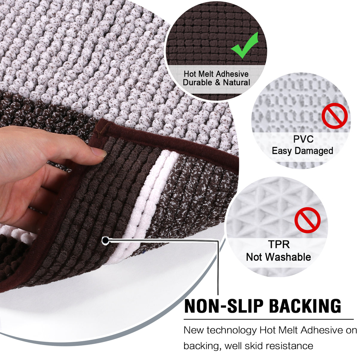 Chenille Ombre Bath Rug Set 20"x 32" & 17"x 24"