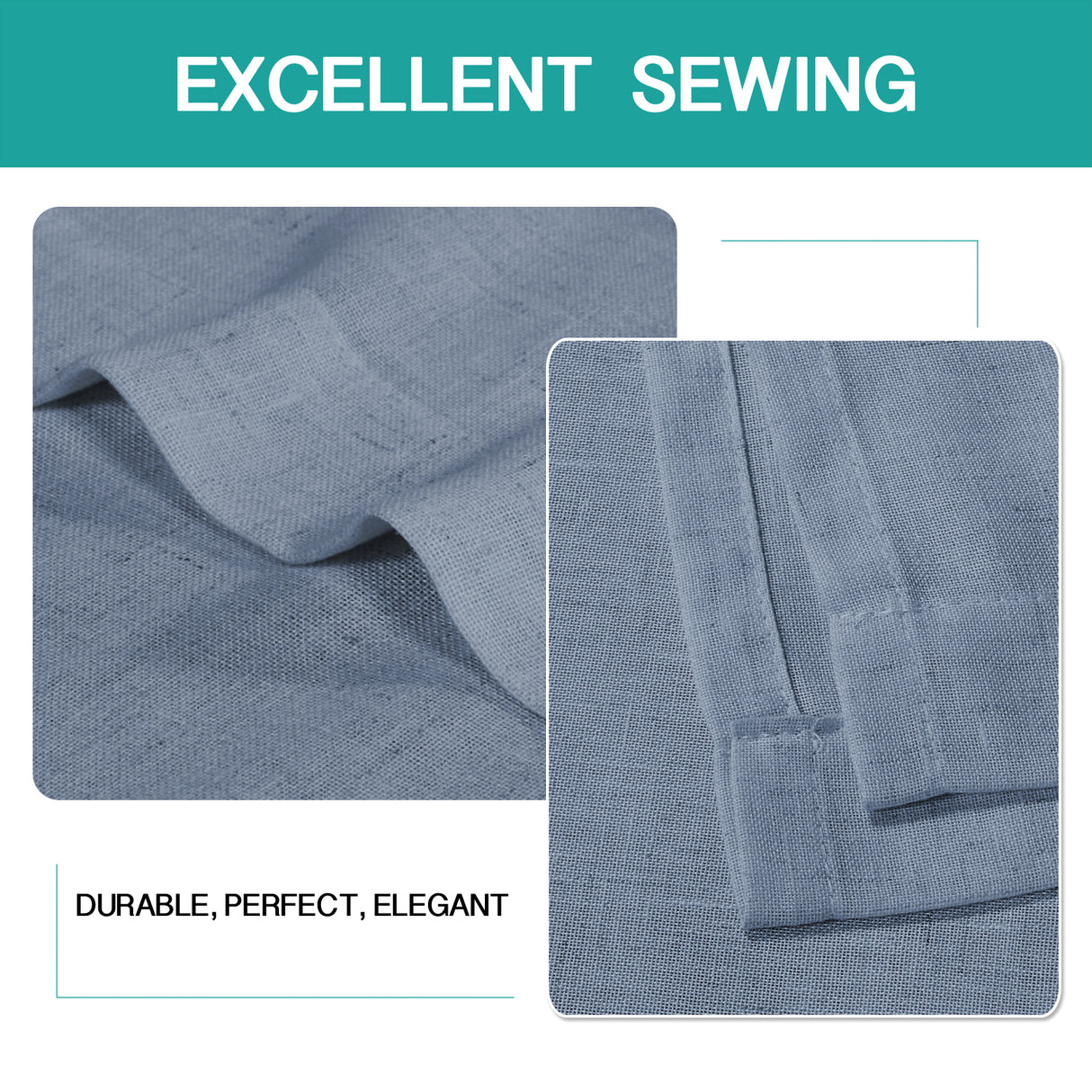 Rod Pocket Natural Linen Mixed Sheers Sold by 2 (52'' x 63'')