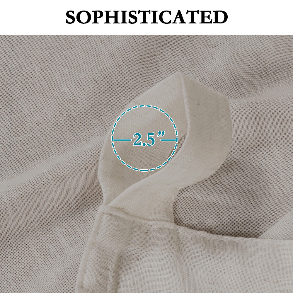 Tab Top Natural Linen Mixed Sheers Sold by 2 (52'' x 84'')