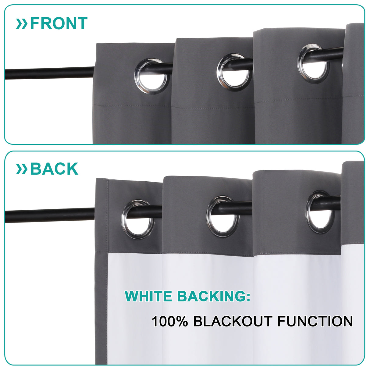 100% Blackout Curtains Full Light Blocking Curtain Draperies for Bedroom/Living Room 52'' x 108''