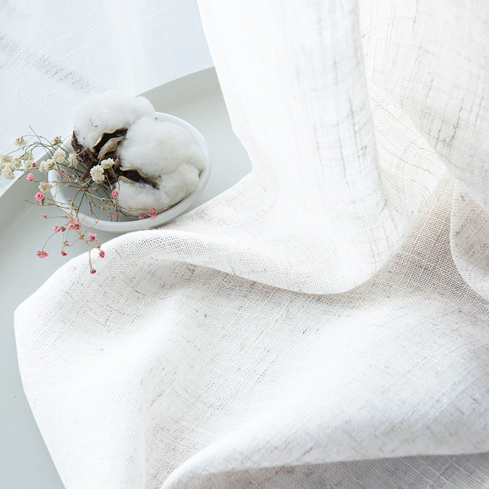 Grommet Semi Sheer Linen Draperies W52“ x L84" Set of 2 Panels