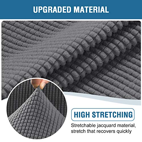 H.VERSAILTEX Super Stretch Recliner Sofa Covers Reclining Couch Covers Recliner Sofa Slipcovers 3 Seater Furniture Covers Thick Soft Jacquard Fabric Form Fitting and Easy Put On, Grey
