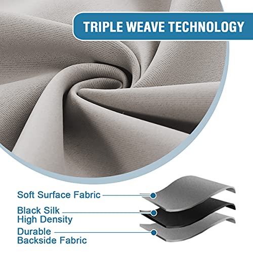 H.VERSAILTEX Indoor Outdoor Curtains for Patio Waterproof Stainless Steel Silver Grommet Thermal Insulated Blackout Outdoor Drapes for Deck/Gazebo, Taupe, 52x95 Inch, 1 Panel